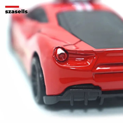 Picture of Diecast Metal Car 1/38 Black Super Cop Car Edition Front Doors Open - Size Approx. 4 inch - Collectible Pull - Red