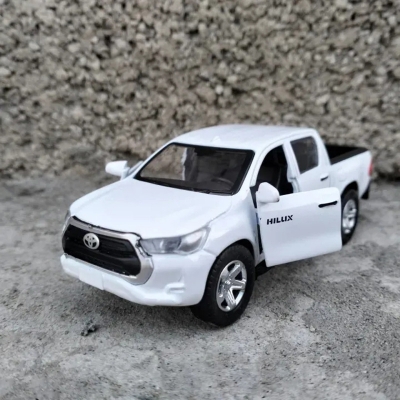 Picture of White 1:36 Toyota Revo Hilux Vego Dala High Simulation Metal Diecast Model Car -Multicolors - White