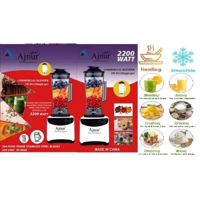 Picture of 2200 Watts Ajnur Commercial Blender Plus Mixer Grinder STEEL BUSH (2 JAR)