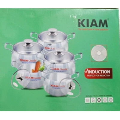 Picture of Kiam Classic (Induction Buttom)10 in 1 Set Heavy Thick Base Belly Shape Saucepan Cook Wear Set - Multicolor