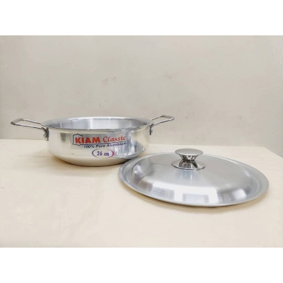 Picture of Kiam Aluminium Wok Pan 30 Cm With Aluminum Lid. - Silver