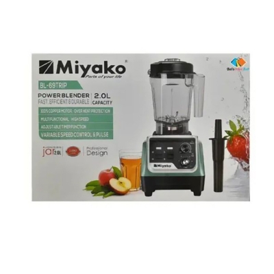 Picture of Commercial Multi Functional Power Blender 2200 Watts, Green/Black. Miyako BL-69TRIP 2.0L Jar