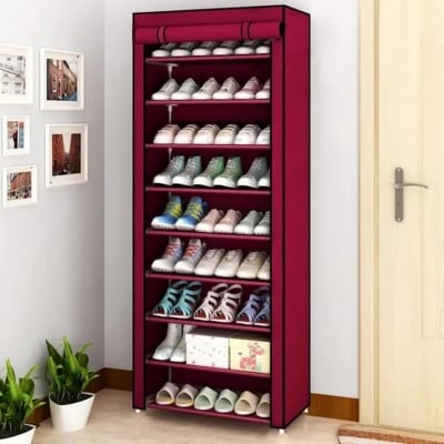 Picture of Steel Portable Multi Utility Shoe Rack - 9 Shelf - Multicolor