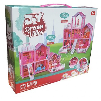Picture of Baby Little Girl Toy Princes Castle Villa Toy DIY 135 pcs Dream Villa Assemble - Multicolor