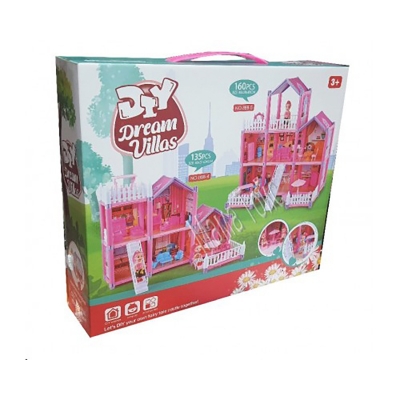 Picture of Baby Little Girl Toy Princes Castle Villa Toy DIY 135 pcs Dream Villa Assemble - Multicolor