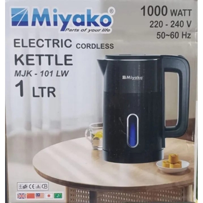 Picture of Miyako Automatic Electric Kettle 1 Ltr. MJK-101 / MJK-2409 / MK-10 - Black