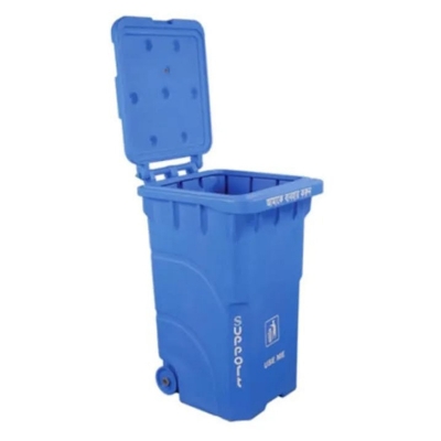 Picture of 240 Liter Big Size Plastic Made PADDLE / NONPADDLE Wheel System Garbage & Recycle Trash Bin / Chaka Dustbin Pedel - Blue