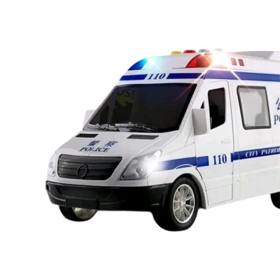 Picture of 1:32 Scale Mini Ambulance Fire Truck Police Truck ABS Light Sound For kids - White