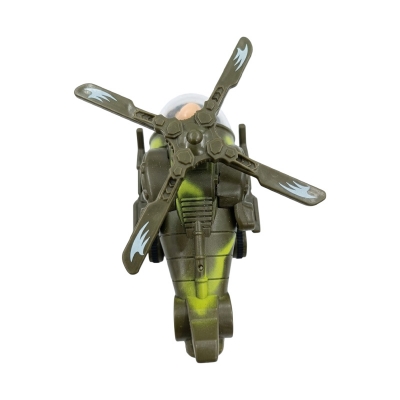Picture of Mini Helicopter with Movable Pilot and Rotating Fan, Bump and Go Helicopter Toy (Pack of 1) (Random Color) | Baby Birthday Gift - Green