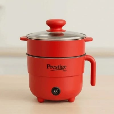 Picture of Prestige Mini Rice Cooker – 0.7L-0.9L Electric Rice Cooker with Automatic Warm Function & Steamer, Stainless Steel Pot, Portable Compact Size for Small Families, Easy to Store & Clean, Multi-Function Cooking Pot - Multicolor