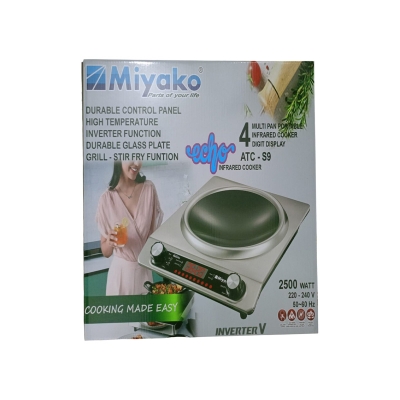 Picture of Miyako Multi Pan 2500 Watt Heavy Duty Infrared Cooker ( ATC-  22S9 ) Smokeless and Energy Saving, Durable Glass Plate, Double Fan for Quick Cooling.