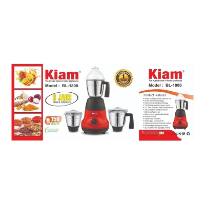 Picture of Kiam Mixer Grinder 750-W BL-1800 - Multicolor