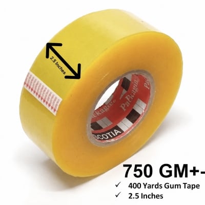 Picture of 3 pcs comboGum Tape 400 Yards 2.5" 750GM Scotch Tape For Packaging - Clear