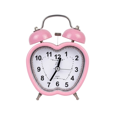 Picture of Heart Shape Bell Alarm Clock Nightlight Wake Up Digital Clocks Desktop Household Kids Bedroom Travel Supply, Green - Multicolor