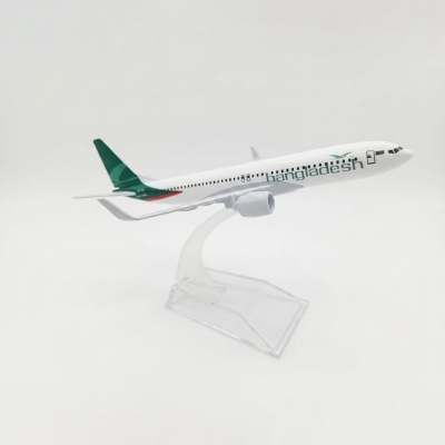Picture of 16 Cm Metal Alloy Plane Air Biman Bnnladesh Airlines Boeing 737B737 800 Airplane Stand Aircraft Gift - Multicolor