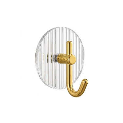 Picture of 1pcs Acrylic Luxury Wall Hook Home Decor Strong Adhesive Bathroom Towel Rack No Punching Hanging Coat Hanger Door Back Key Bag Holder - Multicolor