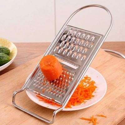 Picture of 3 in 1 Vegetable Grater Silver hand greater for cheese potato Fruit Multifunctional Vegetable Cutter - Multicolor