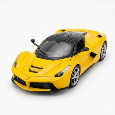 Picture of 1:32 Ferrari supercar, alloy die-casting car model, sound and light, door opening pull-back car toy, collection of birthday gifts - Multicolor