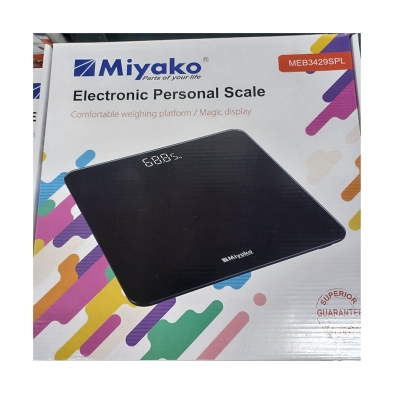 Picture of Accurate Weight Measurement with Miyako Digital Weight Machine/Miyako Electrical Personal Scale MEB-3429RNB - Your Reliable Partner for Health - Black