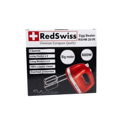 Picture of Redswiss Electric Egg Beater and Hand Mixer | Model : RSHM-201B | Colur : Black & Silver | 600 Watt - Multicolor