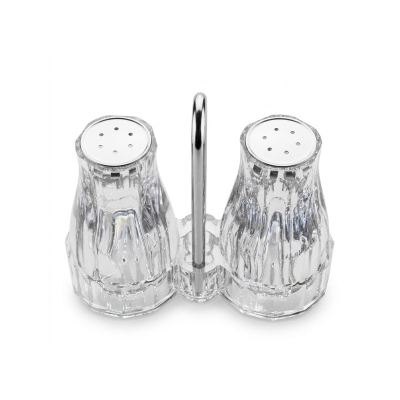 Picture of 2pcs Salt and Pepper Shakers Set - Grade Stainless Steel with Glass Bottom - Multicolor