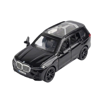 Picture of BMW X7 car model children's alloy toy car pull back door open car ornaments boy baby gift - Black