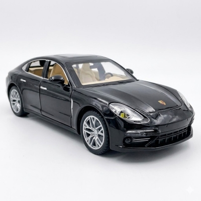Picture of 1:24 Porsche Panamera Diecast Alloy Car Luxurious Simulation Toy Vehicles Metal Car 6 Doors Open Model Car - Black