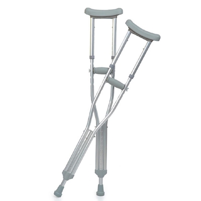 Picture of Adjustable Adult Crutches Under Arm Aluminum Alloy Push Button with Filling Hand Grip Arm Crutch for Walking Multicolor