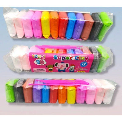 Picture of 12pcs-1pac DIY soft Super clay/craft ideas for your baby/kids Multicolor