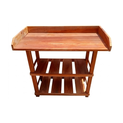 Picture of Woodden Gas Burner Table Kitchen Table Brown