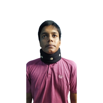 Picture of Soft Cervical Collar with Chin Support (Cervical Collar for Neck Pain/Neck Belt for pain/Orthopaedic Neck Collars/Foam Neck Collar) Black