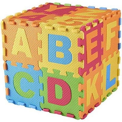 Picture of DIMPLE Kids Foam Play Mat (36-Piece Set) 6.25 x 6.25 Inches Interlocking Alphabet and Numbers Floor Puzzle Colorful Tiles Girls, Boys Soft, Reusable, Easy to Clean Multicolor