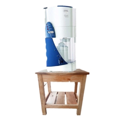 Picture of Basics Solid Wood Saddle-Seat Kitchen Counter-Height Stool - table Brown