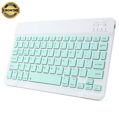 Picture of Rechargeable Bluetooth Keyboard for Tablets, iPads, iPhones, Smartphones, and Laptops  Sleek, Ergonomic, Ultra-Slim Wireless Mini Nadra Keyboard  Perfect for professionals, students, and travelers alike.(Light green)
