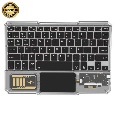 Picture of Rechargeable Keyboard with touchpad, RGB 7 Colors Transparent Backlit for Tablets, iPads, iPhones, Smartphones, Laptops Ultra-Slim, Sleek, Ergonomic, Mini Nadra Bluetooth Keyboard  Perfect for professionals, students, and travelers(Black)