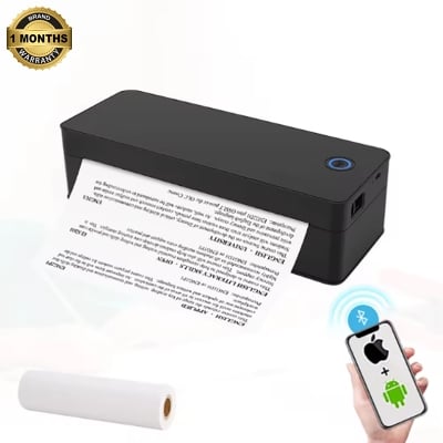Picture of Portable A4 Printer for High Professionals - Ideal for Office Document Printing  Wireless Bluetooth Inkless Thermal Printing Tech  Perfect for Field Work, Assignments, On-the-Go Travel - Nadra A401(Black-A4-Printer)