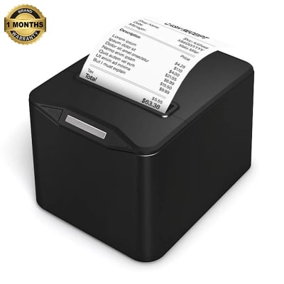 Picture of 80mm | 3-inch | POS Printer | Desktop Thermal Receipt Printer with Auto Cutter | High-Speed Thermal Printing | ESC/POS Support for Retail Stores, Grocery Stores, Clothing Stores, Supermarkets, Cafés, Restaurants(Black)