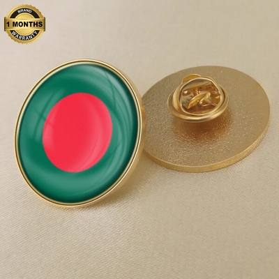 Picture of Bangladesh Flag Brooch and Lapel Pin – Elegant Coat of Arms Emblem for Victory Day, Independence Day, Martyrs Day & International Travel(BD Circle)