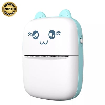 Picture of Portable Thermal Mini Printer Label Sticker Mini Photo Printer Mobile Thermal Photo Printer Rechargeable for Smartphone(Blue)