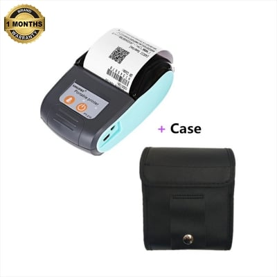 Picture of Thermal Receipt Printer (58mm), Portable POS Printer with USB and Bluetooth, compatible with Android/iOS/Windows. Ideal for supermarkets and retail stores. Supports direct thermal printing for bills and tickets, compatible with ESC/POS | Nadra-PT210(Blue)