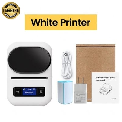 Picture of Portable POS Printer 58mm 2 inch Thermal Receipt Printer Bluetooth Pocket Printer | Cash Drawer Compatible | Support iOS, Android, Computer, Laptop | POS Printer for Restaurant Bill, Ticket, Token, Label Printing(PT 260)
