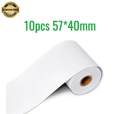 Picture of 10Rolls (57x40mm) Thermal Paper Rolls for 2-Inch width (58mm) POS and Receipt Printers – Durable, High-Quality, Fade-Resistant for Clear, Long-Lasting Prints(White)