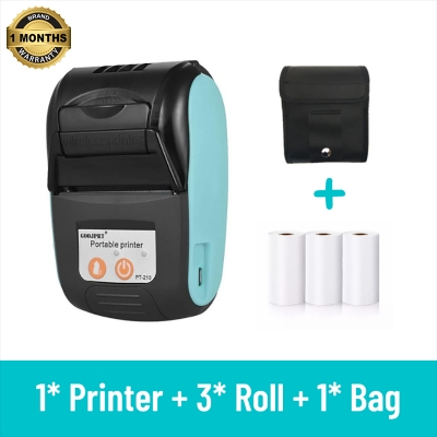 Picture of Mobile POS Printer - 58mm | 2-inch Thermal Receipt Printer for Retail, Restaurants, and Label Printing | Compatible with Windows, iOS, and Android | Supports Cash Drawers | Wireless Bluetooth Printer Nadra-PT-210(Blue)