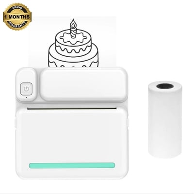 Picture of Mini Pocket Photo Printer Portable Thermal Printing Machine Wireless BT Connection for Picture Lable DIY Handcraft List Memo Notes Journal(White)
