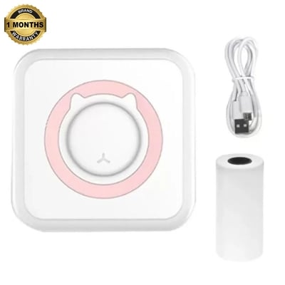 Picture of Mini printer Sadakalo Photo Printer Wireless Bluetooth Thermal Printer Photo Label Sticker Printer, C15(Pink Circle)