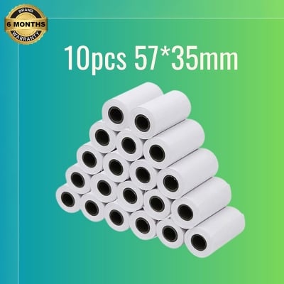 Picture of 10pcs 57*35mm Thermal Paper Rolls for 58mm POS, Receipt, and Mini Thermal Printers - White - Nadra(White)