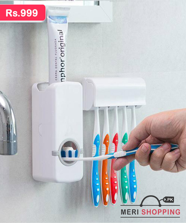 Picture of Automatic Toothpaste Dispenser with Toothbrush Holder - Multicolor