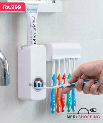 Picture of Automatic Toothpaste Dispenser with Toothbrush Holder - Multicolor