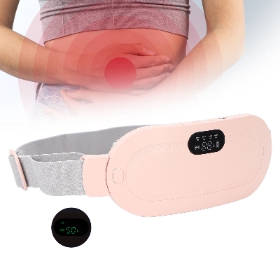 Picture of Women Relieve Period Cramps Heat Belt Curved Heating Massage Pad - Pink
