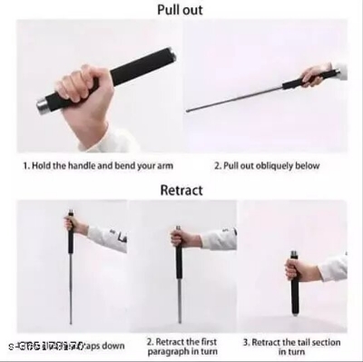Picture of Stainless Steel Safety Stick Fighting Training Emergency Survival Kit FOR SELF DEFENCE - Multicolor